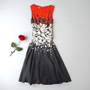 Hobbs red/black/white Connie dress